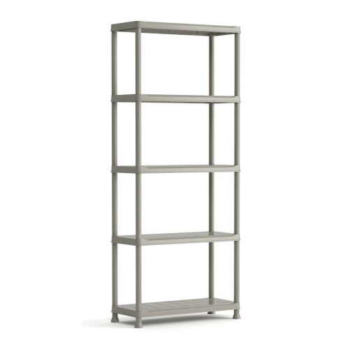 Keter Planet 75/5 polcállvány, 5 szintes műanyag polcrendszer tároláshoz, szürke