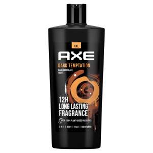 Axe Dark Temptation 3w1 żel pod prysznic do ciała, twarzy i włosów, rozmiar XXL, 12-godzinny długotrwały zapach, ciemna czekolada - Uroda i zdrowie
