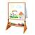 Timeless Tools double-sided, outdoor and indoor plexiglass drawing board, wooden easel, clear drawing surface, storage shelf, paint tray, kids art easel, with drawing of a house, sun, rainbow and flowers