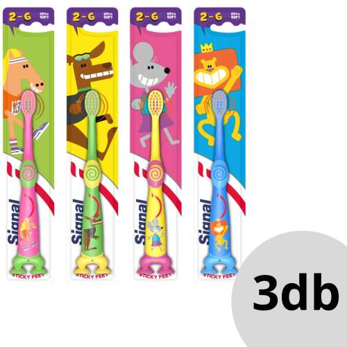 Signal Ultra Soft Kinderzahnbürsten, 3er Pack, verschiedene Designs