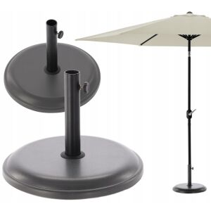 Sivý podstavec pre slnečník Beton so slnečníkom v prevádzke - Sersimo