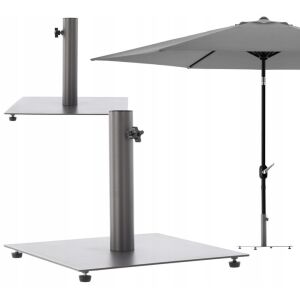 Стоманена основа за чадър с чадър, 40x40 см, сива - Градински мебели