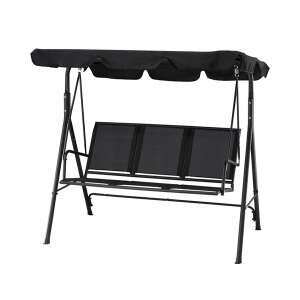 GardenLine schwarze Gartenschaukel mit Baldachin - Garten