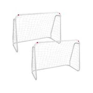 Two white foldable soccer goals with net, 124 x 96 x 61 cm - Soccer and Handball Goal