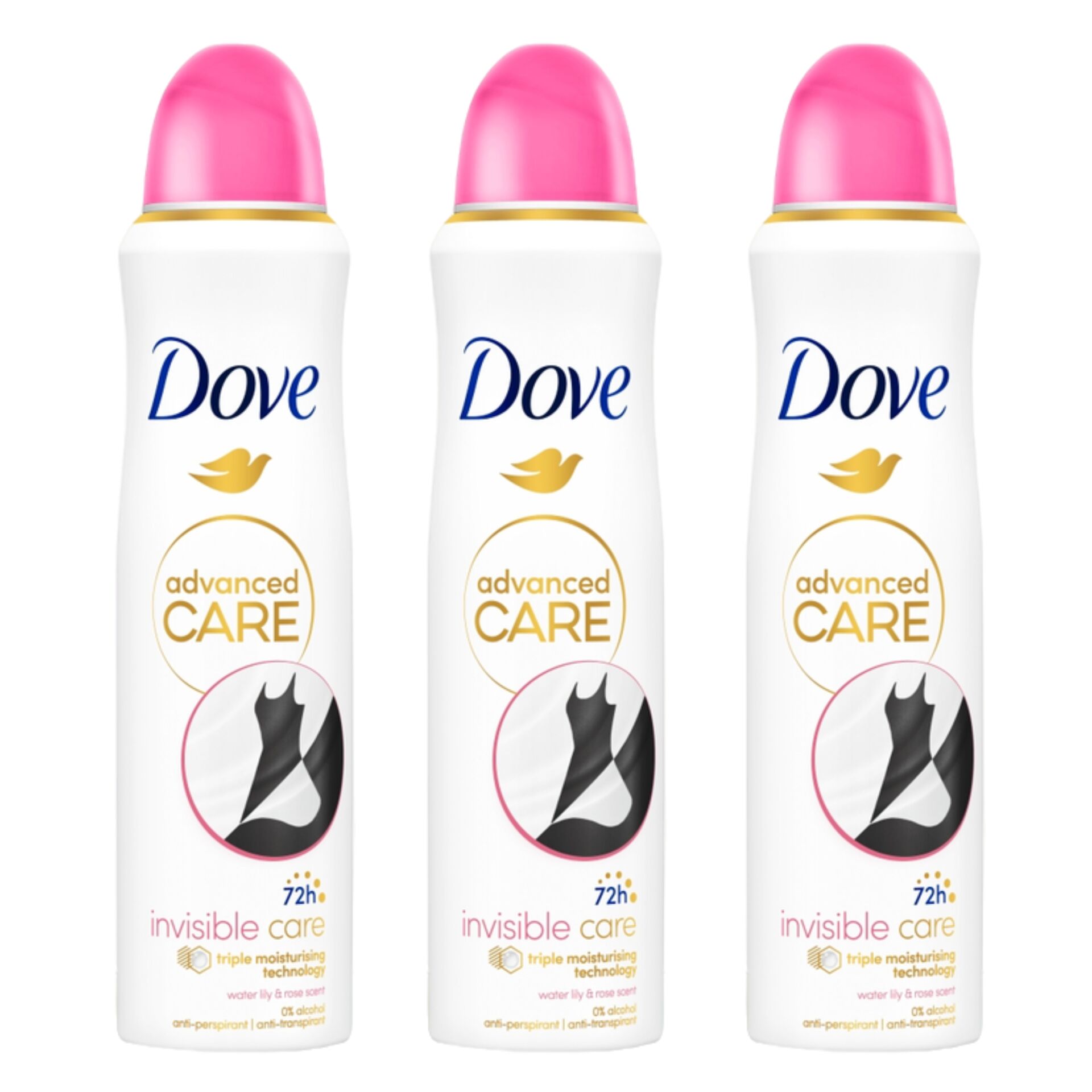 E-shop Dove Advanced Care dámsky dezodorant Invisible Care 3x150ml