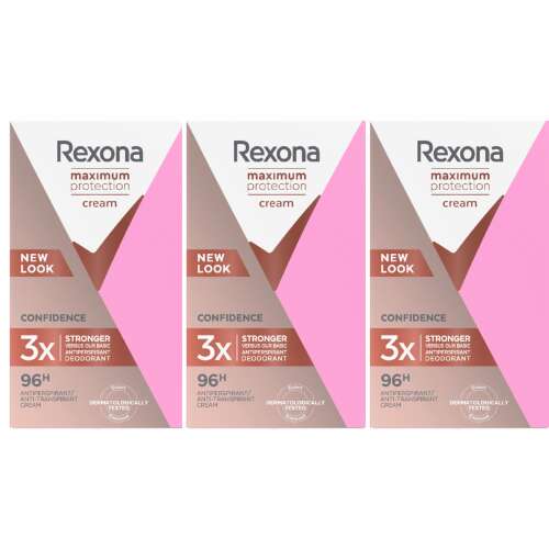 Rexona Maximum Protection Confidence 3x45ml dezodoráló krém, 3 db-os csomag, új külső