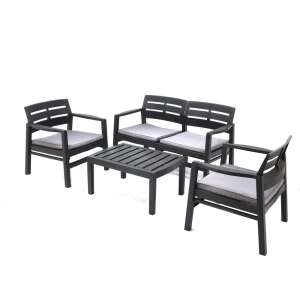 Bettina 4 személyes kerti bútorszett Antracit