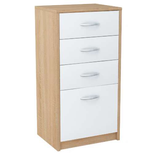 Manhattan Jelin 4 fiókos dupla tárolós komód Sonoma fehér színben