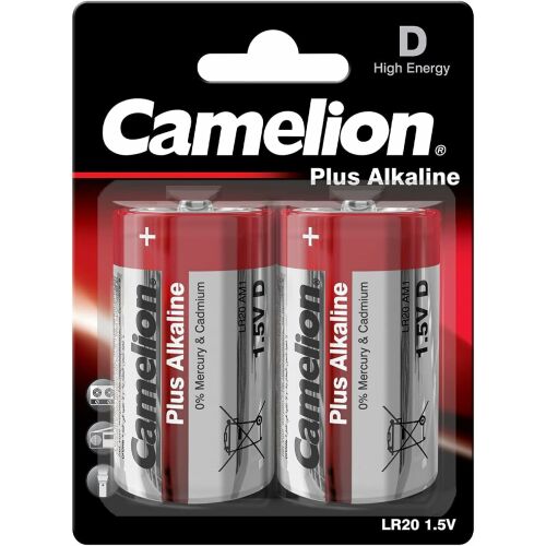 Camelion Plus Alkaline D Méretű Elemek, LR20, 1.5V, 2 darabos csomag