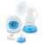Esperanza Bebita electric breast pump, white and blue, with bottle and accessories