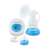 Esperanza Bebita electric breast pump, white and blue, with bottle and accessories