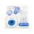 Esperanza Bebita electric breast pump, white and blue, with bottle and accessories, in packaging