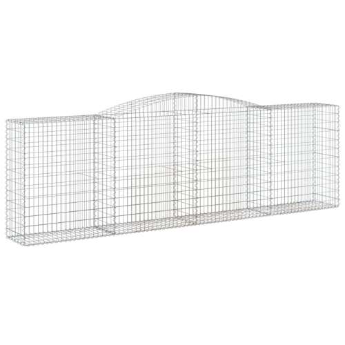 vidaXL 25 db íves horganyzott vas gabion kosár, 400x50x120/140 cm, elülső nézet