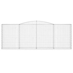 vidaXL Gabion fal, 20 db, 400x50x140/160 cm, horganyzott acél, ívelt, kerítés, hangszigetelő, dekoratív - Kerítéselem