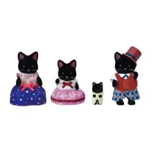 Sylvanian Families Midnight Cat Family toy set, black cat family figures - Figure