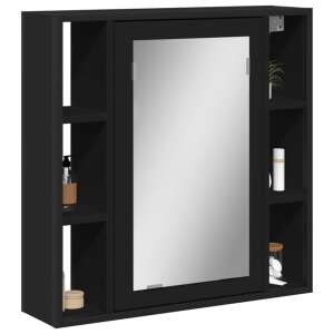 vidaXL fekete forgácslap fürdőszobai tükör 60 x 16 x 60 cm 94848676 