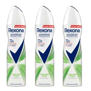 Pachet de 3 spray-uri deodorant Rexona Advanced Protection 72h pentru femei, cu parfum de Aloe Vera - Frumusețe și sănătate