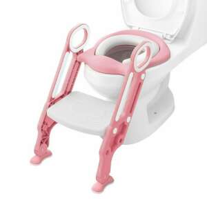 Bamny gyermek WC-ülőke, lépcsős kialakítás - rózsaszín fehér AMO-UT06 94882034 WC szűkítő