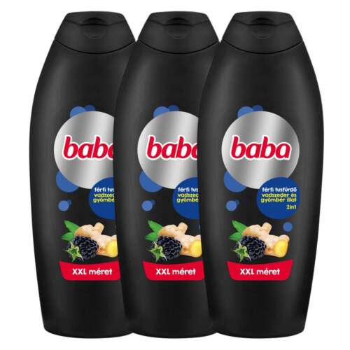 3 pack Baba Men's Shower Gel Blackberry and Ginger 2 in 1 XXL Size
