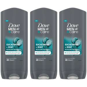 Dove Men+Care Душ гел Евкалипт и Мента, пакет от 3, 400 мл всеки - Баня