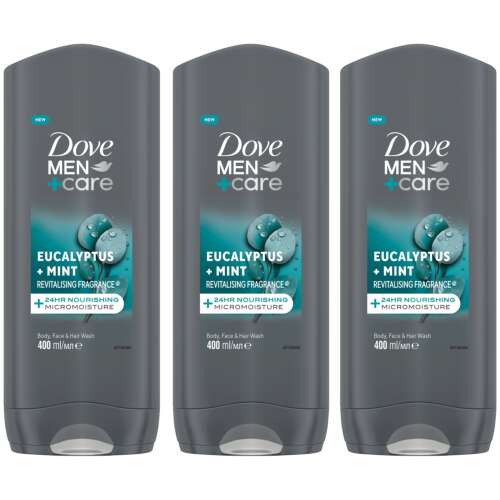 Dove Men+Care Душ гел Евкалипт и Мента, пакет от 3, 400 мл всеки