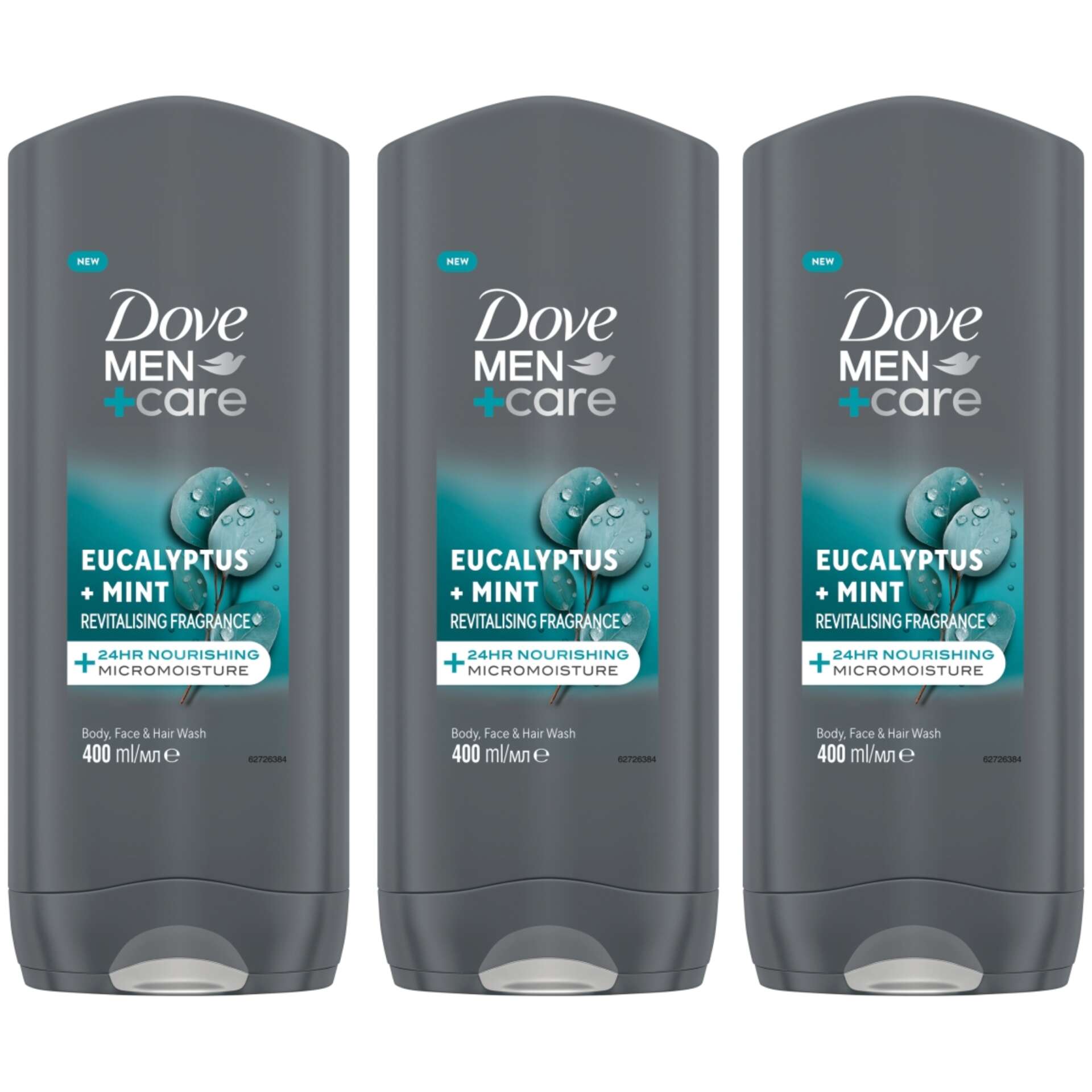 E-shop Dove Men+Care Sprchový kúpeľ Eukalyptus a mäta 3x400ml