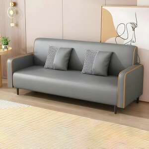 BeComfort 3 személyes kényelmes skandináv stílusú textilbőr szürke kanapé 180x63x78cm FUR-1656-2 94883651 