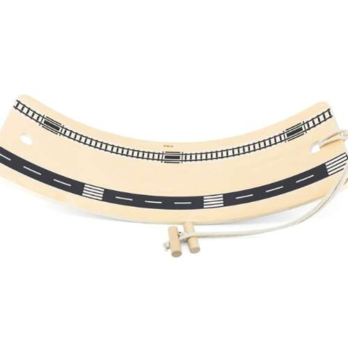 Viga fa egyensúlyozó tábla út és vasúti sín mintával