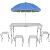 Trizand folding camping table and chairs set with umbrella hole