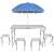 Trizand camping table and chairs set, 4 person, foldable, portable, aluminum, outdoor picnic table, with umbrella
