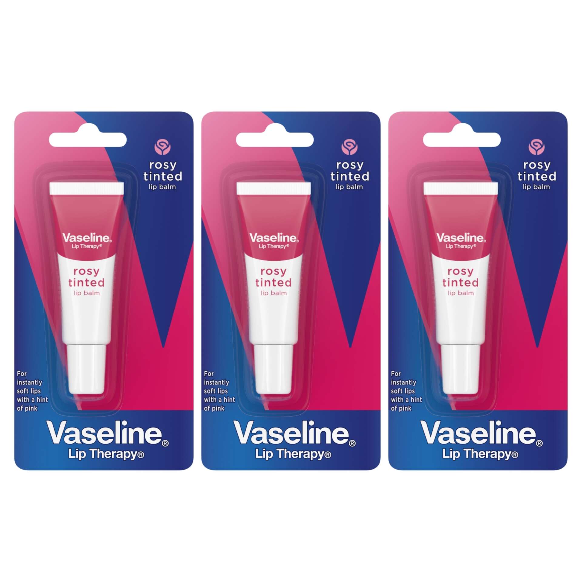 E-shop Balzam na pery Vaseline Rosy 3x10ml