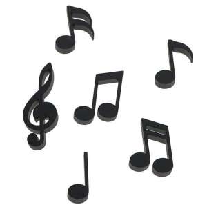 6 darabos fekete hangjegy formájú hűtőmágnes szett, Melody márka - Hűtőmágnes