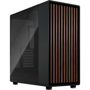 Fractal Design North XL Charcoal Black TG Dark Computergehäuse, schwarz mit Holzakzenten - Computergehäuse