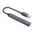 Savio AK-70 USB-A hub 4 porttal, 1x USB-A 3.1 Gen 1 és 3x USB-A 2.0, fekete, ferde nézet