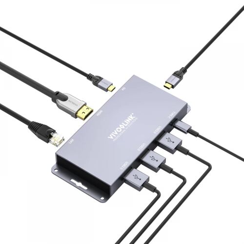 Vivolink W127022550 Univerzális dokkolóállomás többféle porttal: USB, USB-C, HDMI, LAN