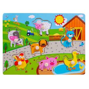 Smily Play - Farmos Állatos Fa Puzzle - 7 db 94888722 - Puzzle pentru copii