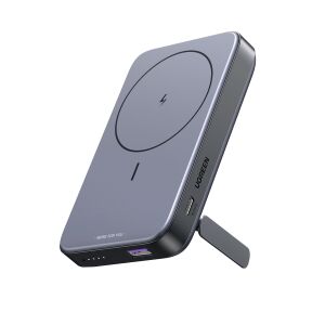 UGREEN Mini Vezeték Nélküli Power Bank 10000mAh - Szürke, ferde nézet - Ugreen