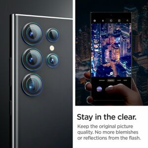 Spigen Galaxy S24 Ultra camera lens protector showcasing night photography - Spigen Screen Protector