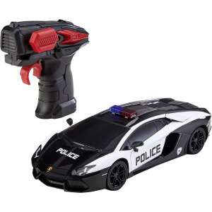 Samochód zdalnie sterowany Revell Control Lamborghini Aventador Coupe Police, czarny i biały, skala 1:24 - Pojazd zdalnie sterowany