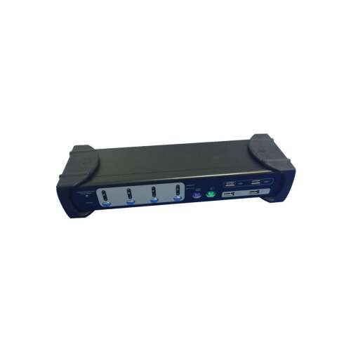 Comutator KVM Equip 331544 cu 4 porturi, controlul a 4 computere cu o singură consolă