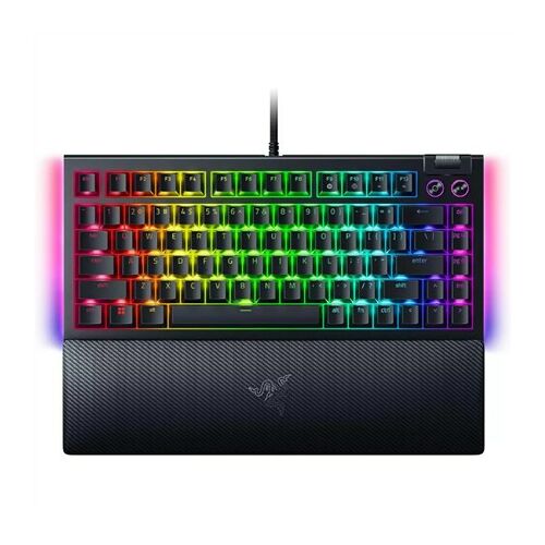Razer BlackWidow V4 75% mechanical gaming keyboard with RGB lighting and wrist rest