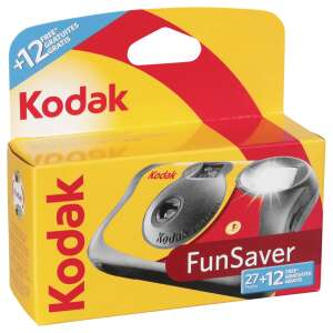 Kodak FunSaver 27+12 egyszer használatos fényképezőgép, sárga és piros csomagolásban - Kodak