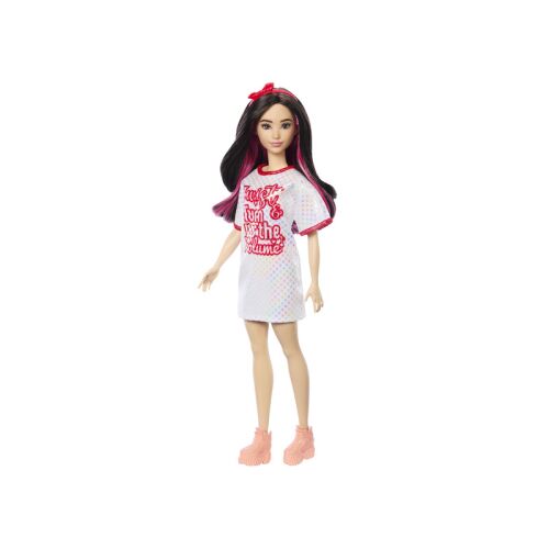 Кукла Mattel Barbie Fashionistas в бяла рокля и розови ботуши