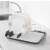 Dish drying rack with cutlery holder, 41x30cm, grey and white, in use