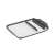 Dish drying rack with cutlery holder, 41x30cm, grey and white