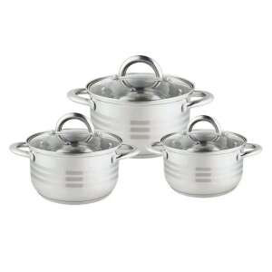 Bachmayer 6-piece stainless steel cookware set with glass lids, BM-15758 - Bachmayer Crockery