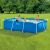 Intex rectangular metal frame pool in use with family in garden