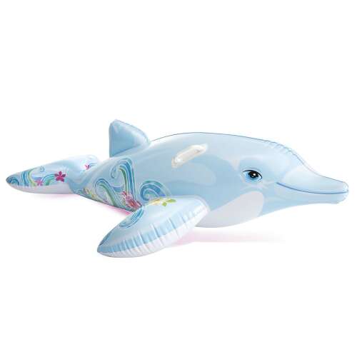 Nafukovacia hračka delfín modrý 175 x 66 cm intex 58535