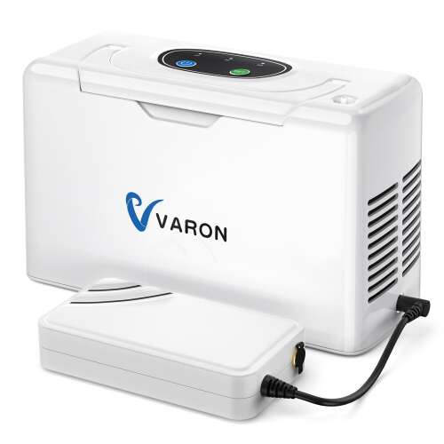 Varon portable oxygen concentrator, white, with battery and adapter