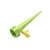 Green self watering spike for plants, angled view